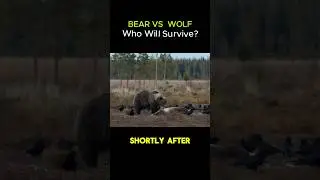 Bear vs Wolf : The Ultimate Battle for Survival  #trending #animals #Bear #Wolf #shortvideo #shorts