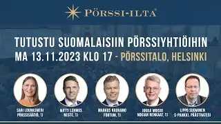 Pörssi-ilta ma 13.11.2023 (Neste, Fortum & Nokian Renkaat)