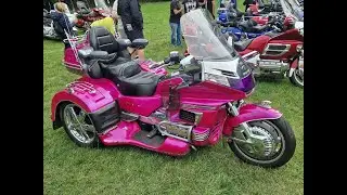 Honda Goldwing trikes. Other  motorcycles on  American Car show.