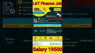 L&T Finance Job vacancy// Finance Job 2025// L&T Finance #job #viralvideo #shortvideo #bankjob