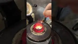 Melting silver spoon into hand poured silver bar #diy #silver #oddlysatisfying #short #asmr #short