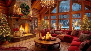 Relaxing Fireplace Ambience 🔥 Soft Instrumental Music, Crackling Fire & Gentle Fireworks