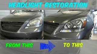 HOW TO MAKE HEADLIGHTS CLEAR LIKE NEW demonstrated on HONDA ODYSSEY