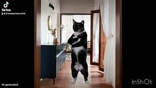 Cat steals show🐱Dont forget to watch🐈🐾 #catai #kittenai #petlover #catdance #paws #meow #miawmiaw 🥰🐯