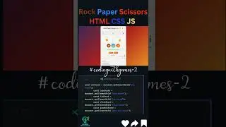 Rock Paper Scissors Game Using HTML, CSS & JavaScript | Coding With Games | Learn New Things #hack