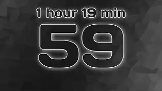 1 hour 20 minute (80 minute, 4800 second) Countdown Timer - Silent - Carbon grey polygon