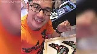Baba Kenny Loh sharing his handmade Nyonya beaded shoes