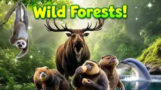 Wild Forests & Rainforests of Planet Earth: Animals Compilation | Sloths, Monkeys, Moose & More!