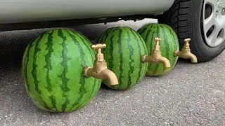 EXPERIMENT  Car vs Watermelon Juice - Crushing Crunchy & Soft Things by Car!