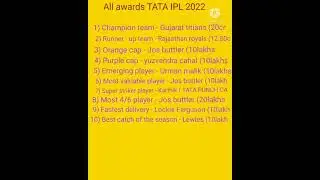 All awards TATA IPL 2022 #short