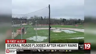 Flooded field: Canton South High School baseball stadium hit by severe storms