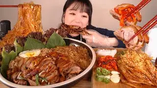 김장김치랑 족발 족발볶음밥 먹방:) Pig's Feet Eating Show mukbang