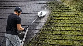 Neglected for Years! Extreme Mossy Roof Cleaning & Yard Transformation