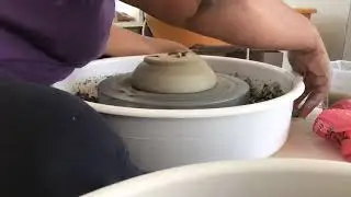 Pottery demo - Trimming a bowl