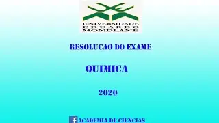 Resolução de exame de Química UEM 2020 exercício 9