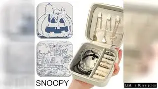 Snoopy Jewelry Box for Women Jewelry Storage Case Leather Earrings Necklace Ring Divided Organizer T