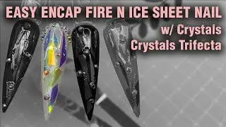 Transparent White Encap Fire n Ice Sheet Nail Art Tutorial - How to Quick Easy Simple