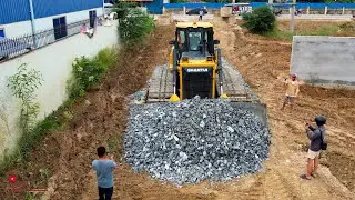Cheerfully Starting project! Paving Stone Quality​ Length​ 100.m Build Foundation Use​ Dozer Shantui