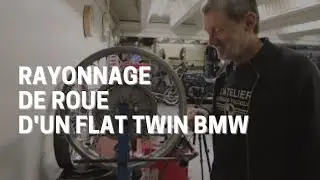 [ TUTO ] Rayonnage de roue d'un flat twin BMW dans notre garage moto BMW.