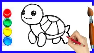 How to draw tortoise 🐢 drawing for kids । Toddlers painting video । Kids drawing step by step । 