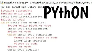 nested while loop in python
