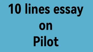 10 lines essay on pilot//write an essay on pilot//paragraph on pilot