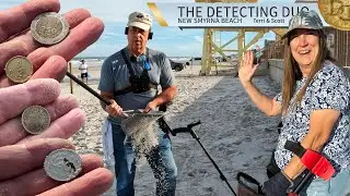 Coins from around the world found Beach Metal Detecting Florida  | The Detecting Duo S03E49