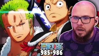 LUFFY and ZORO POP OFF! One Piece Episode 985-986 Reaction