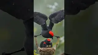 Shielding Babies from Rain :  Parent of the Year ❤️🐦 #viral #cute #shorts
