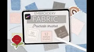Fabric embroidery stitches Procreate brushes