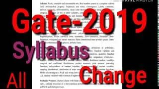 Gate-2019 Syllabus  Change  All branch  ll