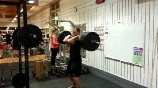 Power clean and jerk. 100kg/220lbs