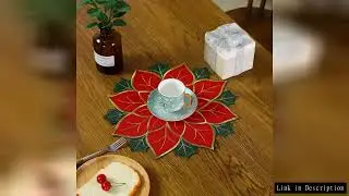 Red Snowflake Drink Coaster New Year Christmas Decoration Felt Dish Tray Pad Dinner Table Accessory