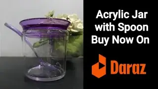 Sugar Pot / Spice Jar With Spoon - Acrylic, Clear, Good Quality. For Milk, Coffee, Spices, Daal, Tea