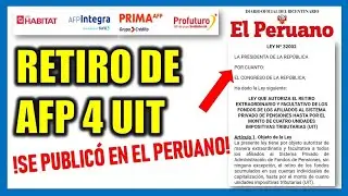 *ES OFICIAL RETIRO 4UIT AFP* SE PUBLICO LA LEY DEL RETIRO DE APORTES EN EL DIARIO EL PERUANO