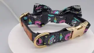 Uni-Cat Collar - Bow Tie Dog Collar Pawtyhood Personalize Dog Collar Tagless Dog Collar Cute
