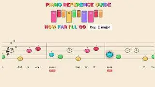 How Far I'll Go (from Moana) - Alessia Cara | Easy Piano Tutorial for Kids - Beginner Color Sheet...