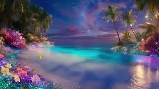 Magical Night Beach with Ocean Waves | Nature Soundscape