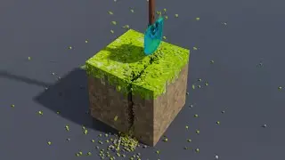 Minecraft Grass Block VS Shovel CGI
