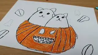 Как нарисовать кото в тикве?