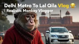 Delhi Metro To Lal Qila Vlog 🐒 | Winter Morning Travel Vlog | Realistic Monkey Vlogger