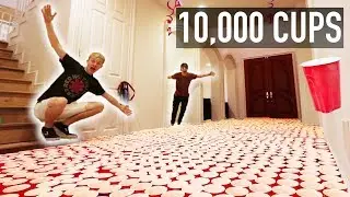 БЕЗУМНЫЙ РОЗЫГРЫШ С КУБКОМ НАД СОСЕДЯМИ ПО КОМНАТЕ | (10 000 КРАСНЫХ СТАКАНОВ)