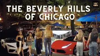 [4K UHD] Chicago's Gold Coast Nightlife Walking Tour | Designer Brands, Exotic Cars, & Fine Dining