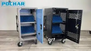 POCHAR Fully Assembled Charging Cart for 20 Chromebooks, iPads, and Laptops (Model C20-T and C20-H)