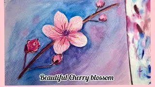 Easy painting idea of cherry blossom #watercolor #painting #easypainting #watercolorart #art 