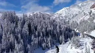 Drone Captures Scenes of Utah's Snow-Covered Canyon
