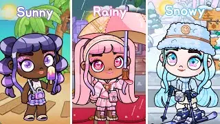 Student Morning Routine 💜🩷🩵 | Sunny, Rainy, Snowy | Avatar World Roleplay | Pazu