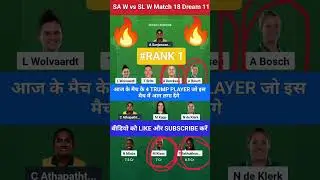 sa-w vs sl-w dream11 team prediction | sa-w vs sl-w today match prediction || #SAWvsSLW#SLWvsSAW