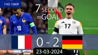 France - Allemagne (0-2) | 🔥 Match Amical 2024 | R&eacute;sum&eacute; - Tous les Buts & Temps Forts.