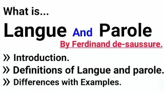What is langue and parole? #Difference_between_langue_and_parole #langue #parole #Langue_vs_parole